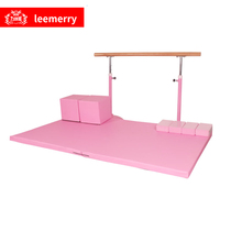 Likuangmei pink Rod leather two folding dance mat practice leg press dance stool yoga brick combination set