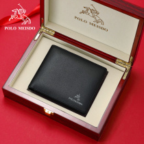 British Paul mens wallet Short Genuine Leather Slim card Calf Leather Driving License zero Money Pack Multi-Clamping Leather Clip Tide