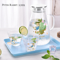 British BYD Rabbit glass cold water pot large capacity high temperature resistant thickened hammer pattern household summer cold water pot set