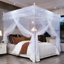 Stainless steel floor mosquito net plus coarse thickened pipe palace square top three doors for home princess