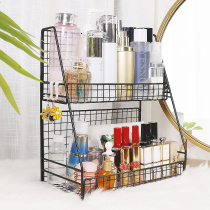 Storage frame storage basket iron shelf rack small desktop capacity cute metal dressing table storage basket stable