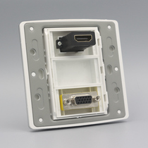 Champagne 86 VGA plus HDMI HD socket panel steel frame gold multimedia audio and video socket