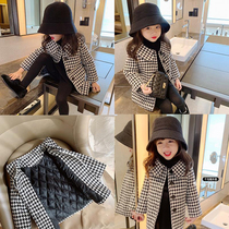 Girls coat in the long winter New Korean version of childrens foreign-style chigzag coat baby hairy coat thickened