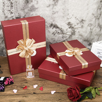 New Years goods red high-grade birthday gift box large scarf gift box box empty box rectangular