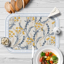  American hand-painted flowers and birds leather table mat Western mat Small placemat waterproof oil-proof heat insulation anti-scalding dinner plate bowl mat