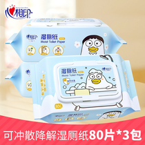 Heart print wet toilet paper pregnant women check buttocks hemorrhoids special wet wipes private tissue paper towel womens family can be washed