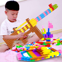  Childrens plastic puzzle particles bullet building blocks 4 baby assembly 3 boys 5 puzzle stall toys Girls 6 years old
