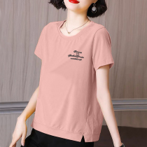 Mom cotton short-sleeved T-shirt female 2021 summer New loose half-sleeved womens clothes T-shirt