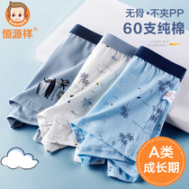 Hengyuanxiang childrens pure cotton underwear boys boxer shorts four corners shorts small boy middle and large children summer thin section 15 years old