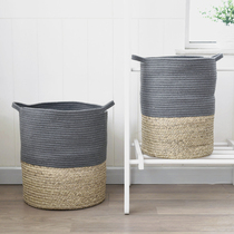  Yipin Nordic high-end dirty clothes basket storage bucket rattan basket large-capacity straw storage basket round ins laundry basket