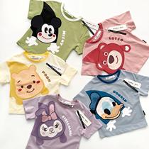 Boys and girls short sleeve T-shirt summer clothes 2021 New Baby half sleeve cotton coat children Foreign style cartoon body shirt