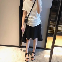  (LeoMami) Summer 2021 design irregular temperament thin belly skirt fishtail skirt maternity dress
