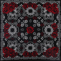 Red rose hip hop headscarf Cashew flower street dance large towel Scarf collar sports hairband Outdoor riding masked towel