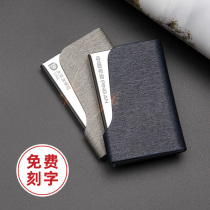 Business card holder mens business card box large capacity business card storage box Womens custom business card holder card box lettering