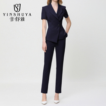 Womens business suit Fashion temperament Summer short-sleeved hotel sales department work clothes Suit formal professional tooling ol
