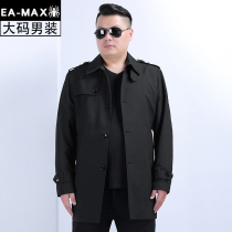 EAMAX plus size mens long loose tide fat fat plus size mens windbreaker jacket F06