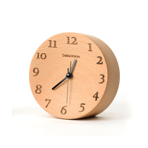 Small alarm clock The original design is silent bedside clock for children Nordic style students bedroom watch wooden clock