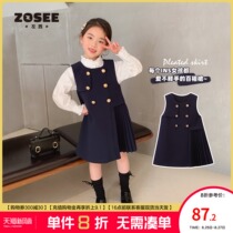 Left West childrens clothing girls  dress early autumn childrens vest skirt autumn middle and large child girls autumn 2021 new