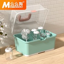 Newborn baby bottle storage box milk bottle rack drying rack dustproof with lid drain baby tableware storage box large