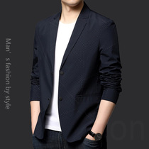 Mens spring thin Korean slim jacket Mens small suit single piece casual suit top
