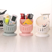 Remote control Desktop pen holder storage box Study desk Cosmetics lipstick eyebrow pencil grid storage tube Student dormitory