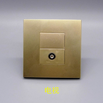 Champagne gold 86 type TV socket panel single port TV cable TV digital TV wall switch socket