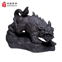 Jianxi Yixing Purple Sand handmade tea pet golden toad sculpture decoration can raise famous Chen Hongjun looking for wealth Pixiu tea set
