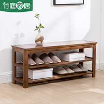 Bamboo Court Solid Wood Changing Shoes Stool Door Hall Containing Storage Easy Rack Nan Bamboo Modern Simplicity Wear A Bench Bed Tail Bench