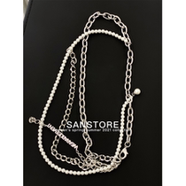 SANSTORE WEARABLE EVENT Multi-functional silver pearl chain waist chain accessories 21 spring and summer