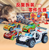 DIY assembly racing boy semi-alloy modified car simulation sound pullback function parts interchangeable 3-6 years old