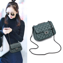 Explosive leather bag 2021 New Tide small square womens bag fashion underarm bag high sense diamond chain shoulder bag