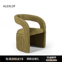 Designer armchair Italian minimalist single chair Italian imported leather single sofa chair