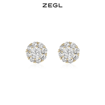 ZEGL time to run the ear nail female Niche Design Feel Earrings 2023 New Tide Retro 925 Silver Needle Ear Accessories
