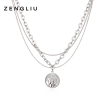ZENGLIU stacked wearing multi-layer necklace female ins trendy man niche hip hop cold style sweater choker accessories