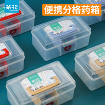 Camellia household compartmentalized portable medicine box family pack baby large-capacity childrens small medicine box medicine storage box