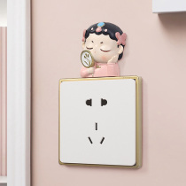Healing Ensemble National Tide Switch Post Peking Opera Opera Flower Denier Wall Sticker Protective Sleeve Cute Cartoon Switch Decoration Frame Sleeve