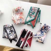 Korean version ins spring and autumn long small silk scarf womens wild fashion new temperament scarf headscarf slender ribbon scarf