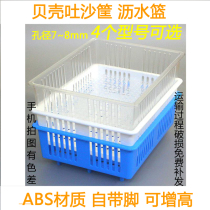 Shell sand box basket drain plastic transparent blue white clam hotel supermarket barbecue seafood sand box with feet