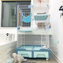 Cat Cage Cat Villa Mega Free Space Cat Litter Basin Cat Cage With Toilet Integrated Home Indoor Cat Cage