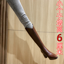 Brown 2021 autumn winter though knee boots female high cylinder V mouth long boot high heel long cylinder plus suede rear zipper small sub