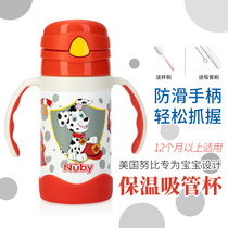 Nuby Nuby childrens thermos cup with straw pupils kettle anti-fall baby kindergarten water cup with handle