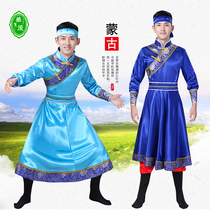 Mongolian dance costume men adult minority wrestling dance Mongolian robe Mongolian chopsticks dance performance costume