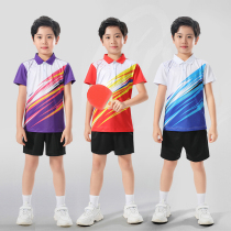 Summer childrens table tennis suit set boys primary and secondary school students sports training clothes quick drying competition clothes printed custom