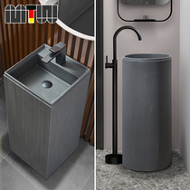 Nordic column basin small apartment toilet art washbasin wash basin integrated balcony floor basin wash basin