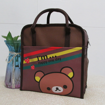 Large double-sided cartoon insulated lunch bag waterproof lunch box bag Oxford handbag aluminum foil rice bag student with rice bag