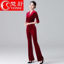 Fanshu 2021 autumn and winter New body training clothing female catwalk elegant form practice suit suit
