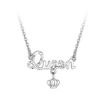 China Gold PT950 Platinum Necklace queen Crown Necklace Set Chain Womens New Girlfriend