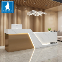 Simple and modern company reception desk High-end atmosphere Beauty salon Light luxury clothing Barber shop Bar counter cashier