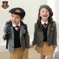 Kindergarten Garden Clothes Spring and Autumn Clothes Small Suits Men and Women Class Clothes British Academy Style Primary School School Uniform Autumn Set