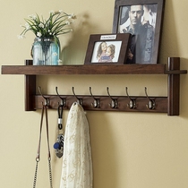 Good comrade-in-arms hanging wall coat rack bedroom creative adhesive hook solid wood partition living room entrance shelf